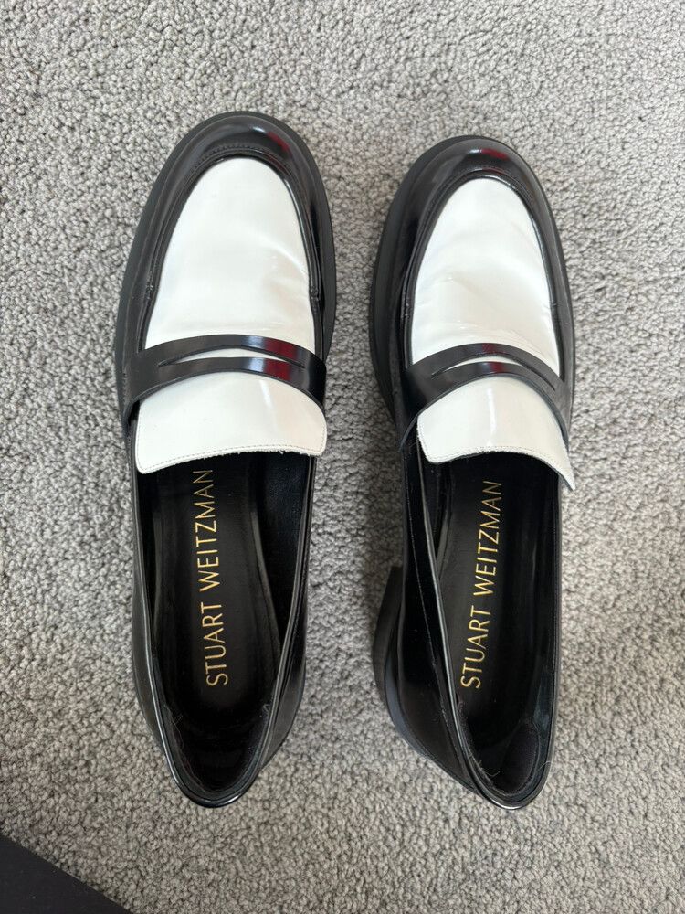 Stuart Weitzman Black White Loafers