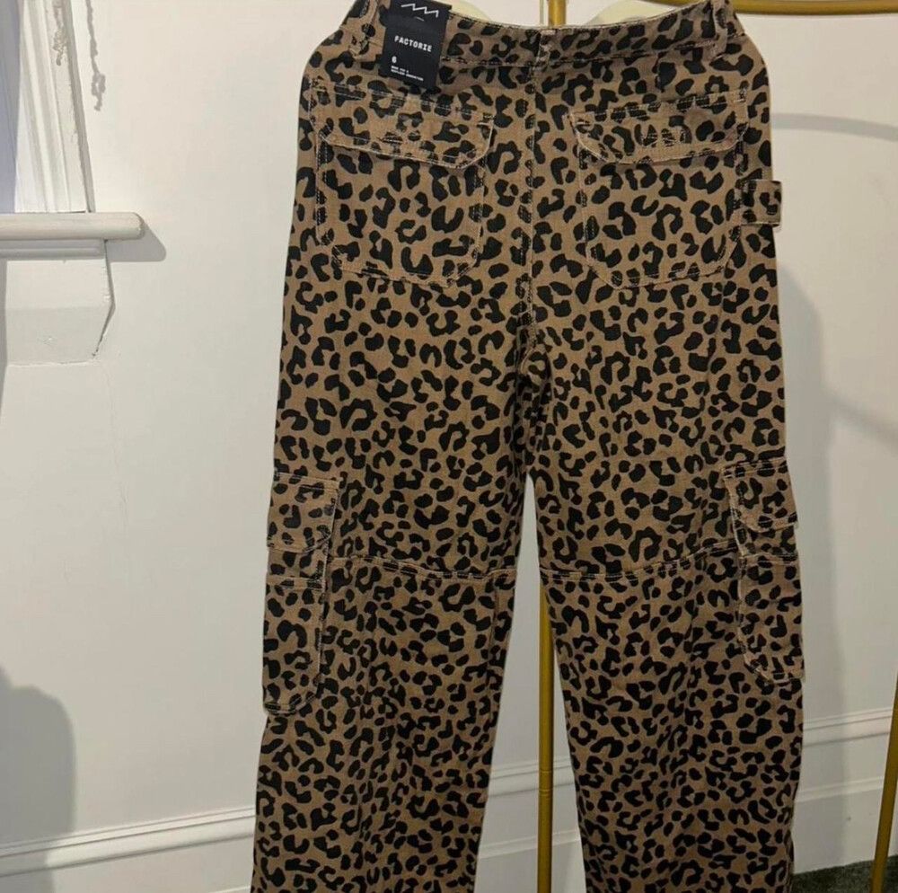 Leopard Cargo Jeans