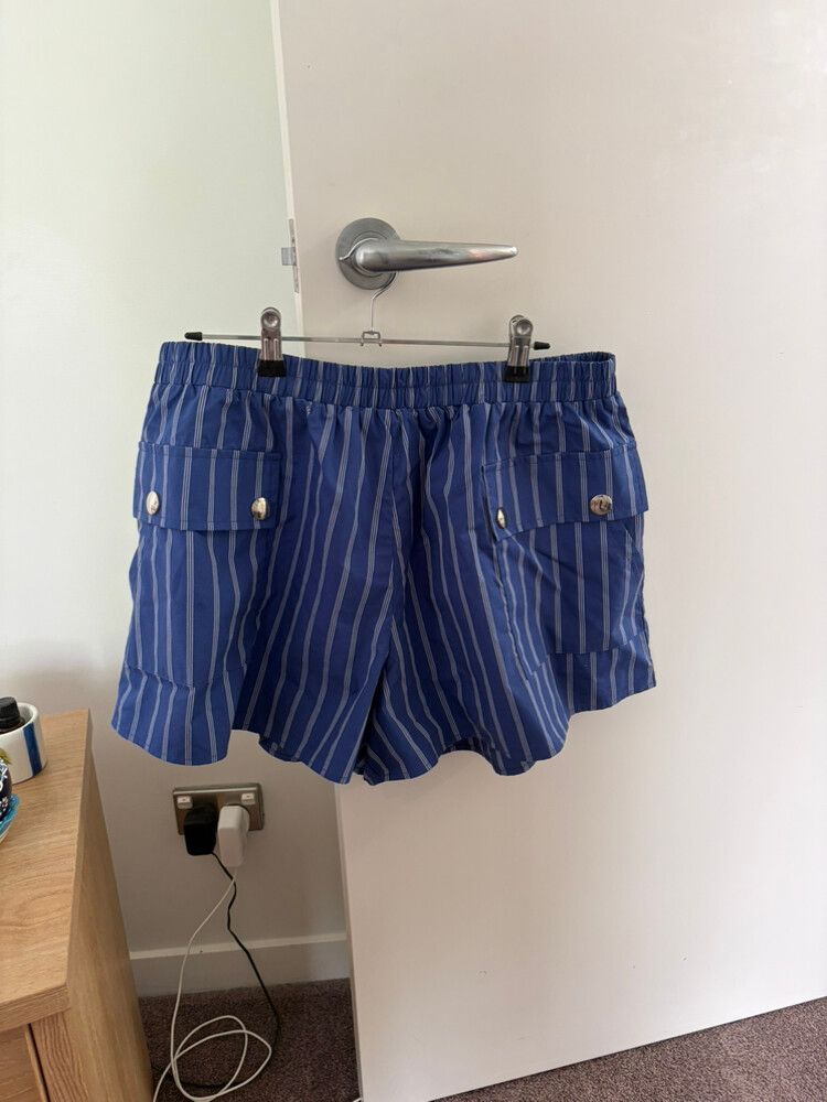 RUBY Blue White Striped Shorts Size 12