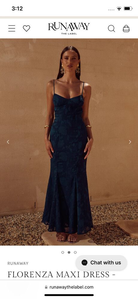 florenza maxi dress navy Runaway The Label - Florenza Maxi Dress