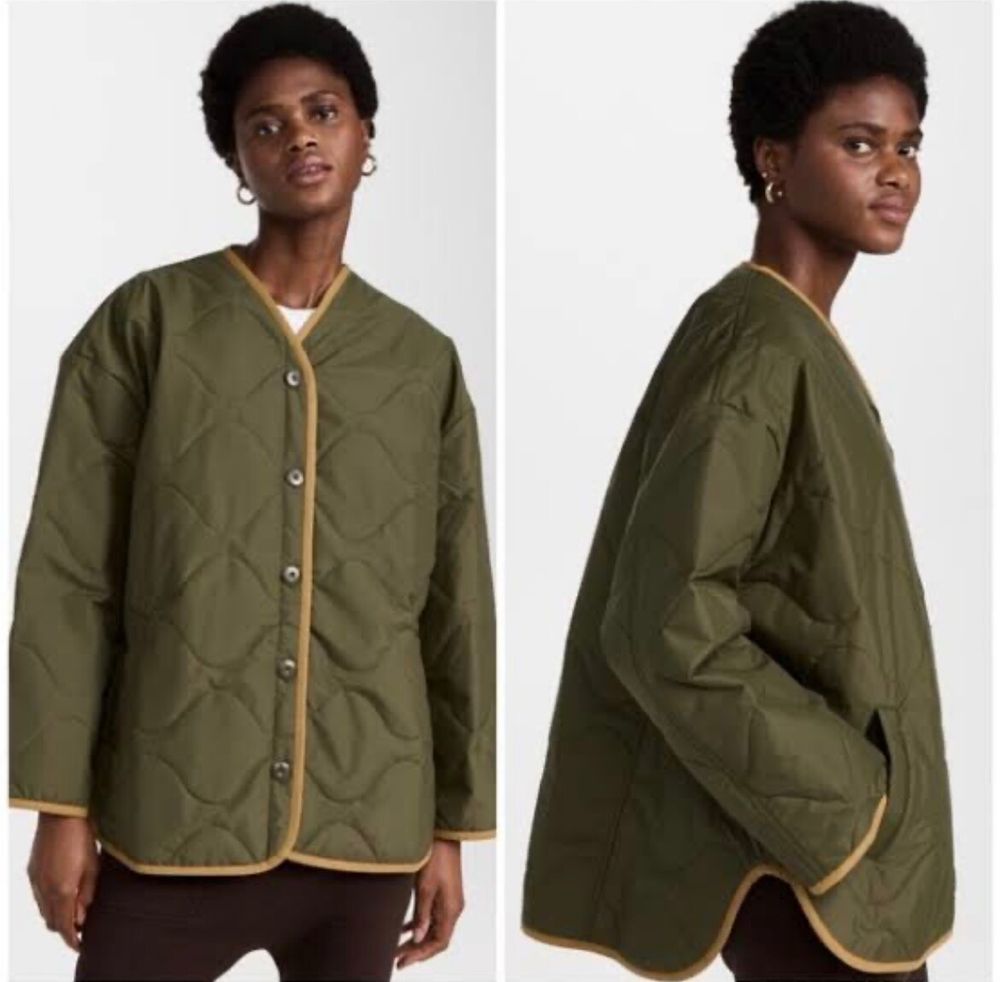 Anine Bing Khaki Quilted Jacket
