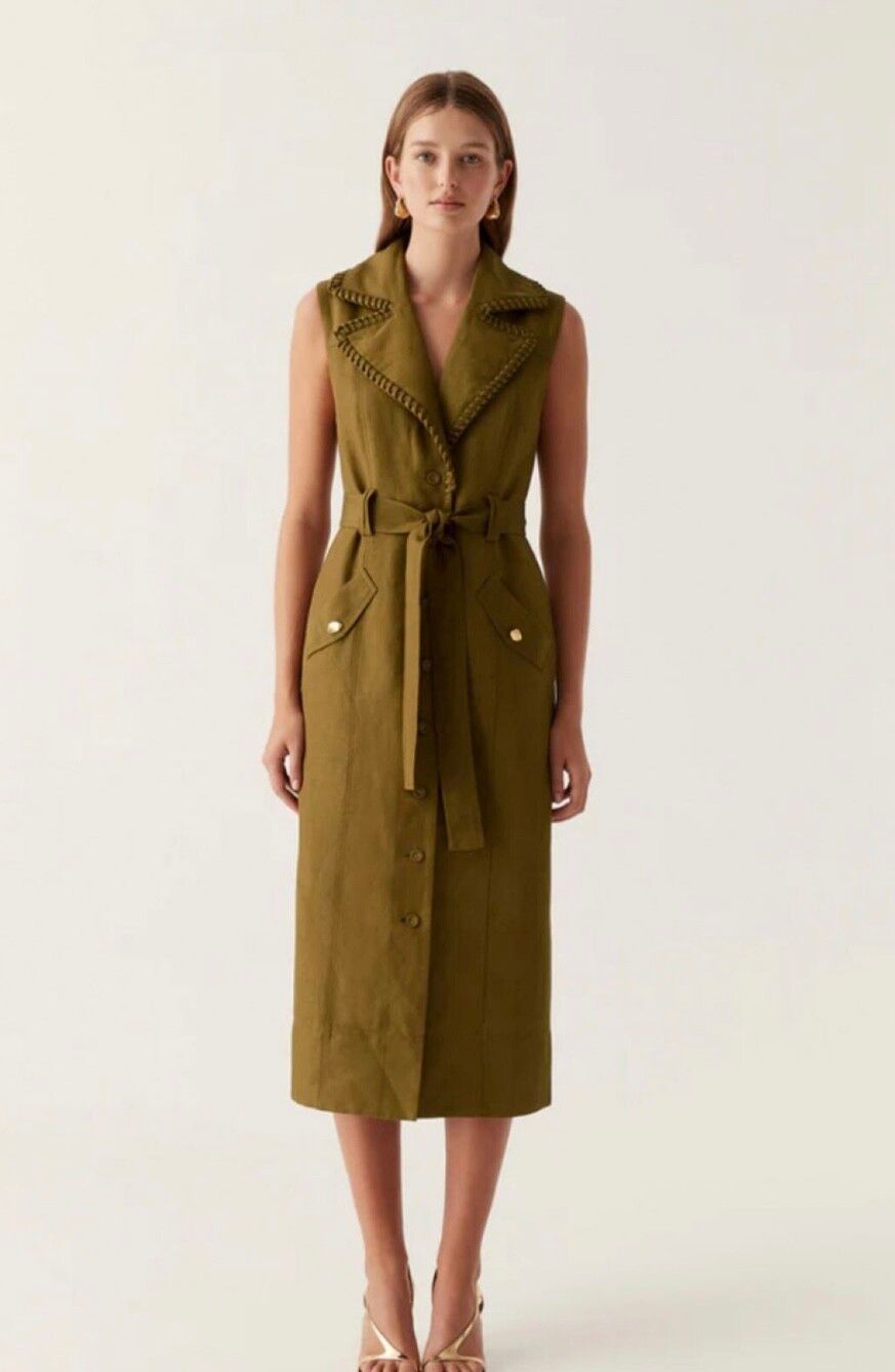 Aje Khaki Utility Dress