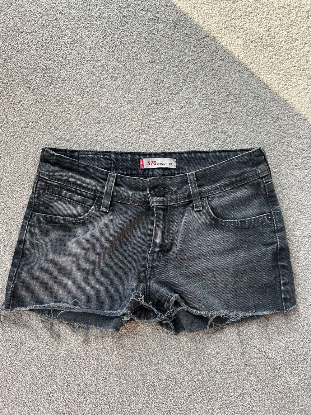 Levi's 570 Straight Fit Black Denim Shorts