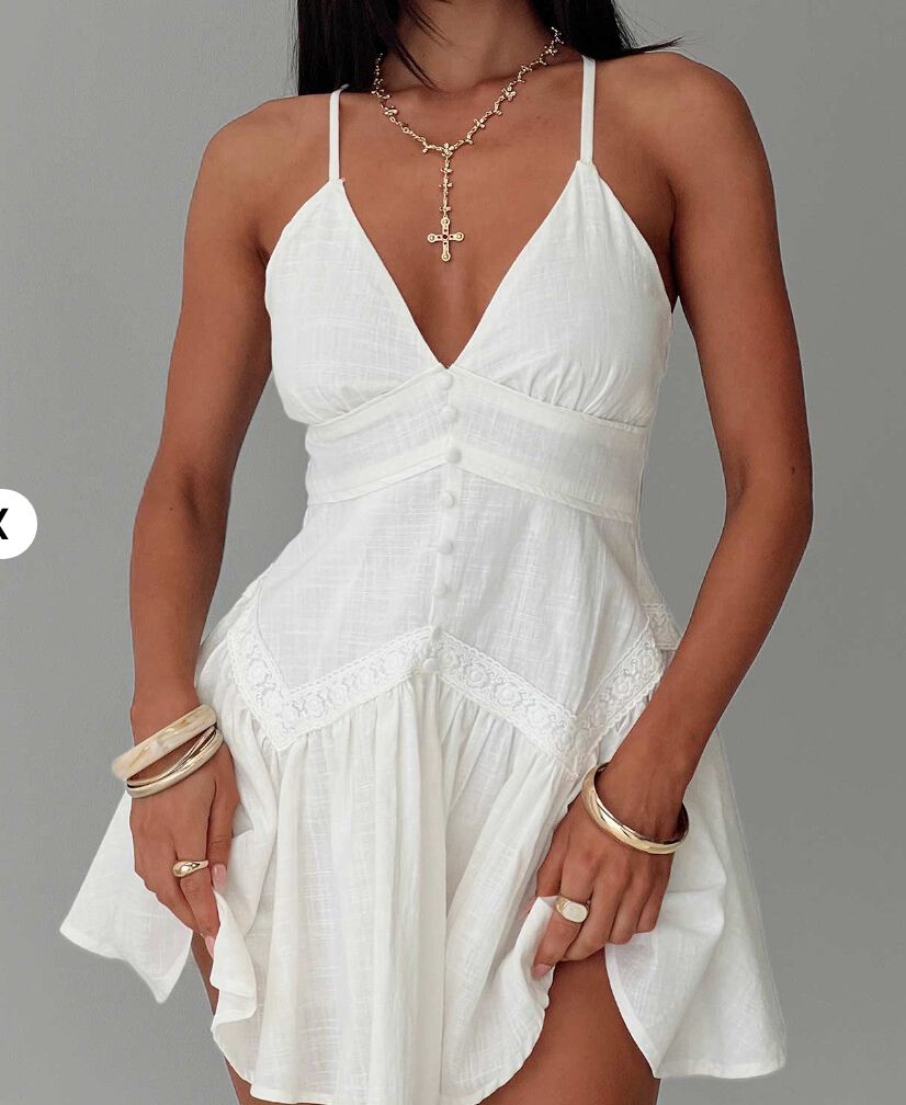 Princess Polly - Princess Polly White Summer Mini Dress on Designer Wardrobe