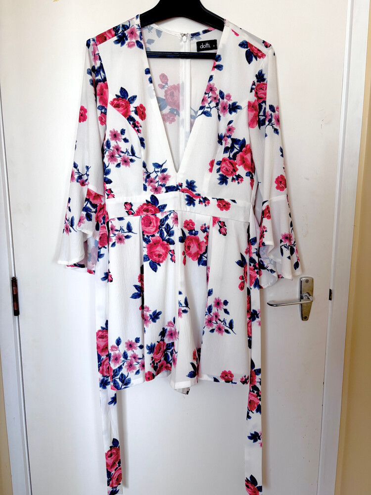White Floral Playsuit