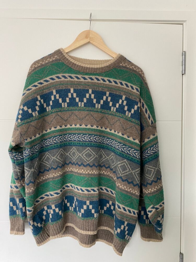 Vintage Patterned Knit Jumper