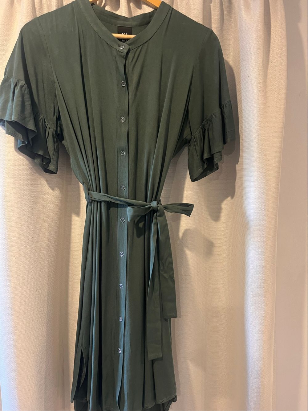 KILT Olive Green Tie Waist Midi Dress Size 10