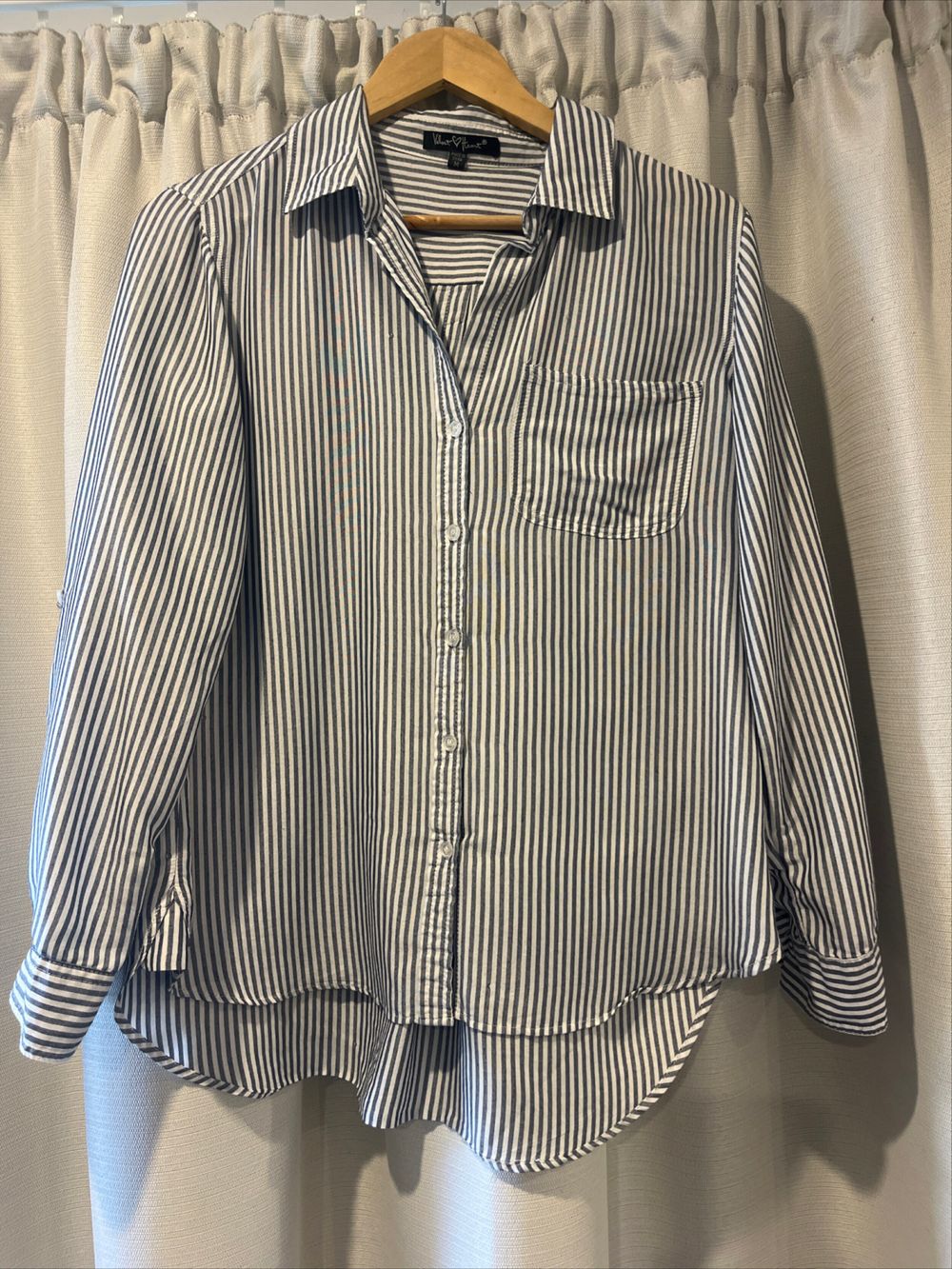 Velvet Heart Blue and White Striped Shirt