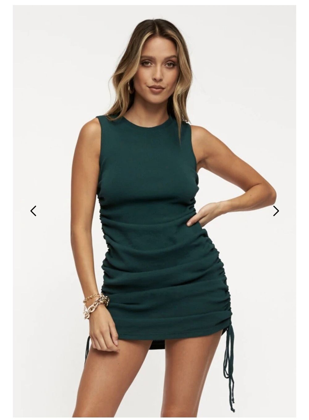 lioness dress green Golden Mandala Fitted Dress in Green and Gold, lioness-love – Lioness Love main image 1