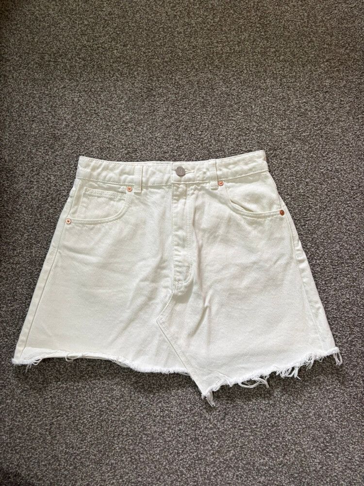 Abrand Jeans White A Line Skirt