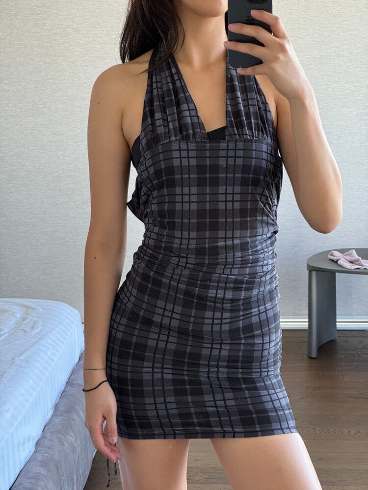 Princess Polly - Princess Polly Grey Plaid Mini Dress on Designer Wardrobe Princess Polly - Princess Polly Grey Plaid Mini Dress on Designer Wardrobe