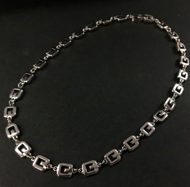 Givenchy - GIVENCHY G Logo Plate Link Silver Tone Chain