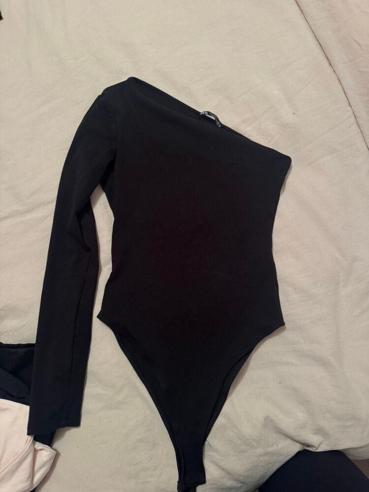 Zara Black Bodysuit One Shoulder
