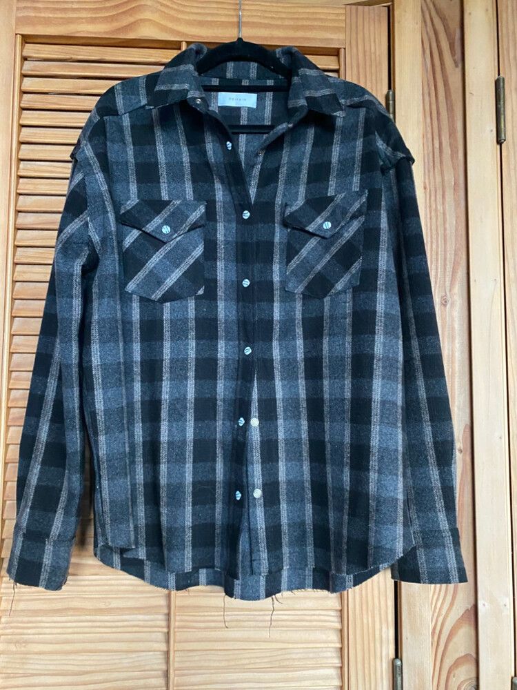 Remain Grey Plaid Wool Shacket / shirt