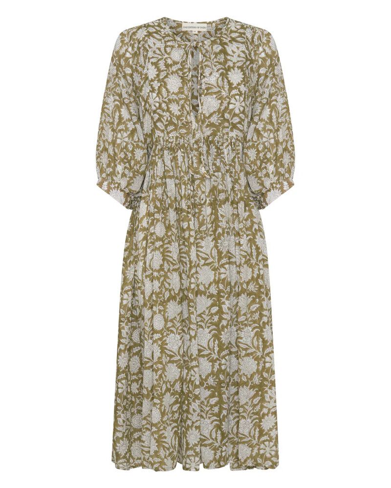 linen midi dress green Green Linen Wrap Midi Dress for Women | European Linen