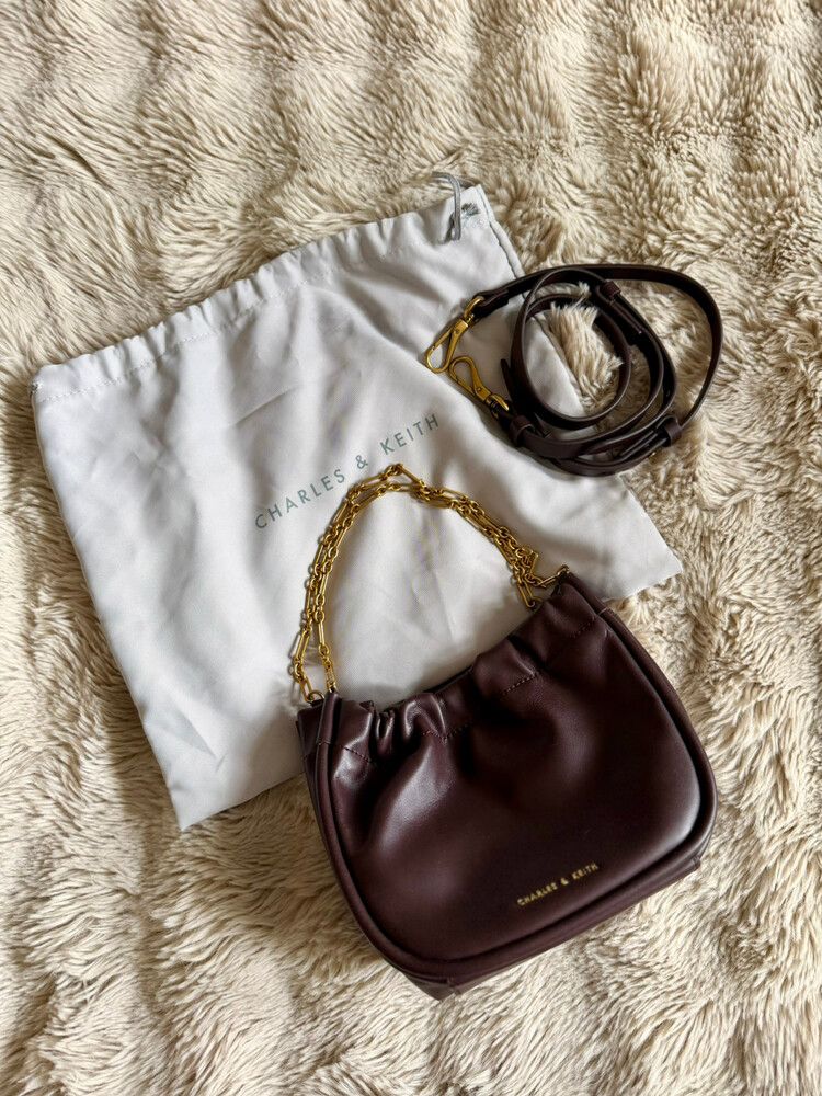 Charles and Keith - Solange Double Chain Handle Slouch Bag