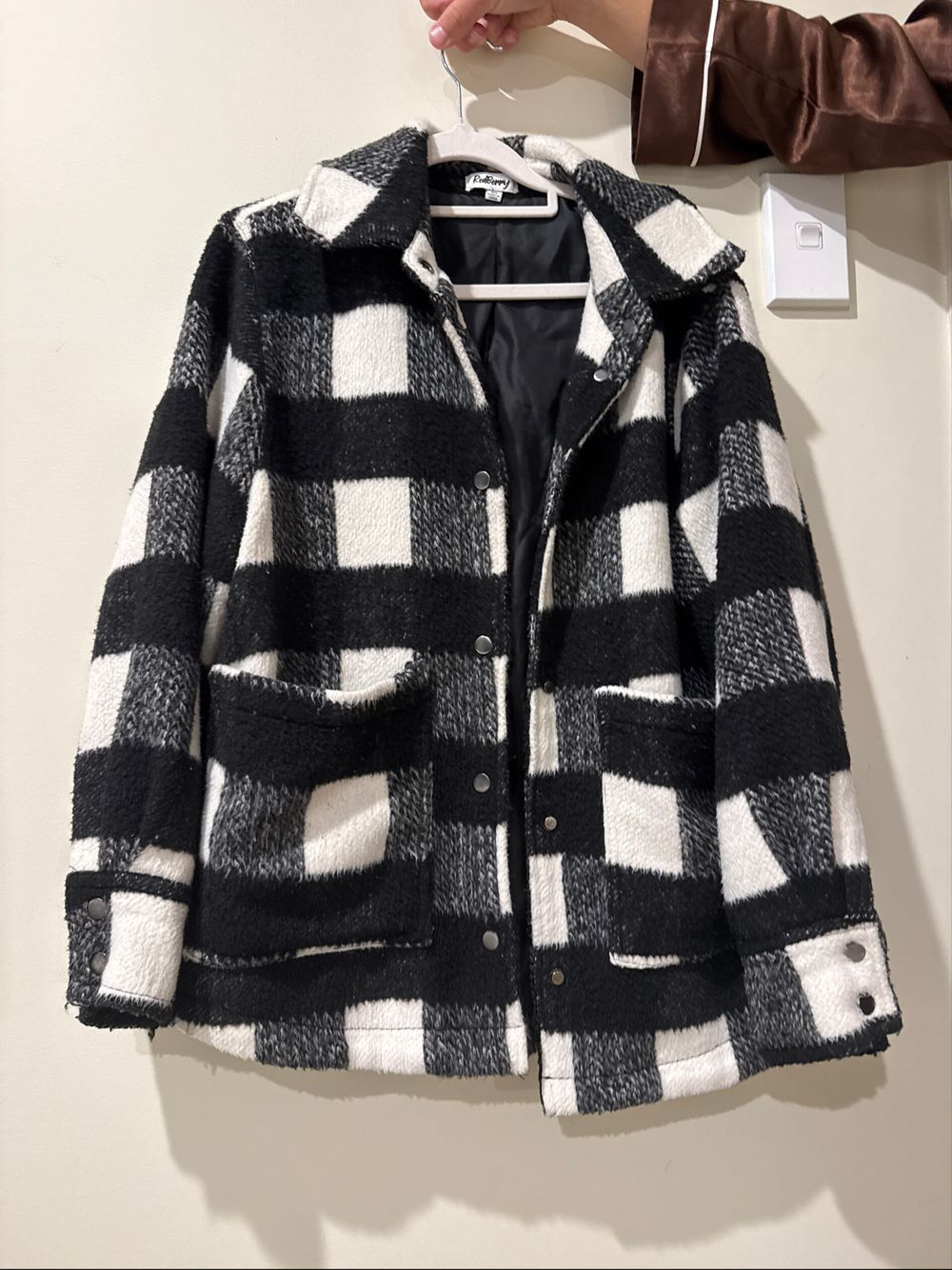 Red Berry Black And White Check Jacket