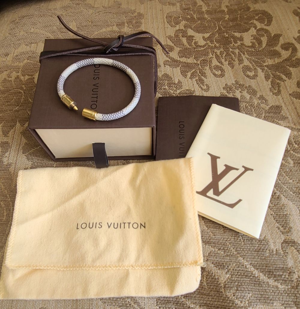 Louis Vuitton Louis Vuitton Azur White Canvas Double Wrap Bracelet ...
