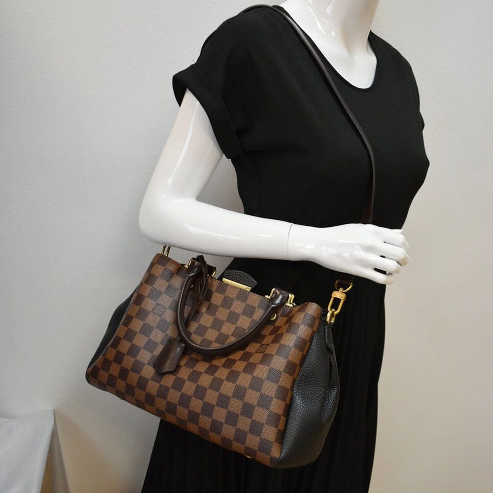 LOUIS VUITTON DAMIER EBENE AUTHENTIC BRITTANY BAG & RECEIPT & DUST BAG & CROSSBODY STRAP