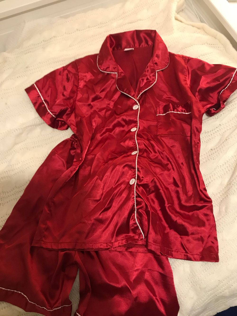 Red Satin Pyjama Set