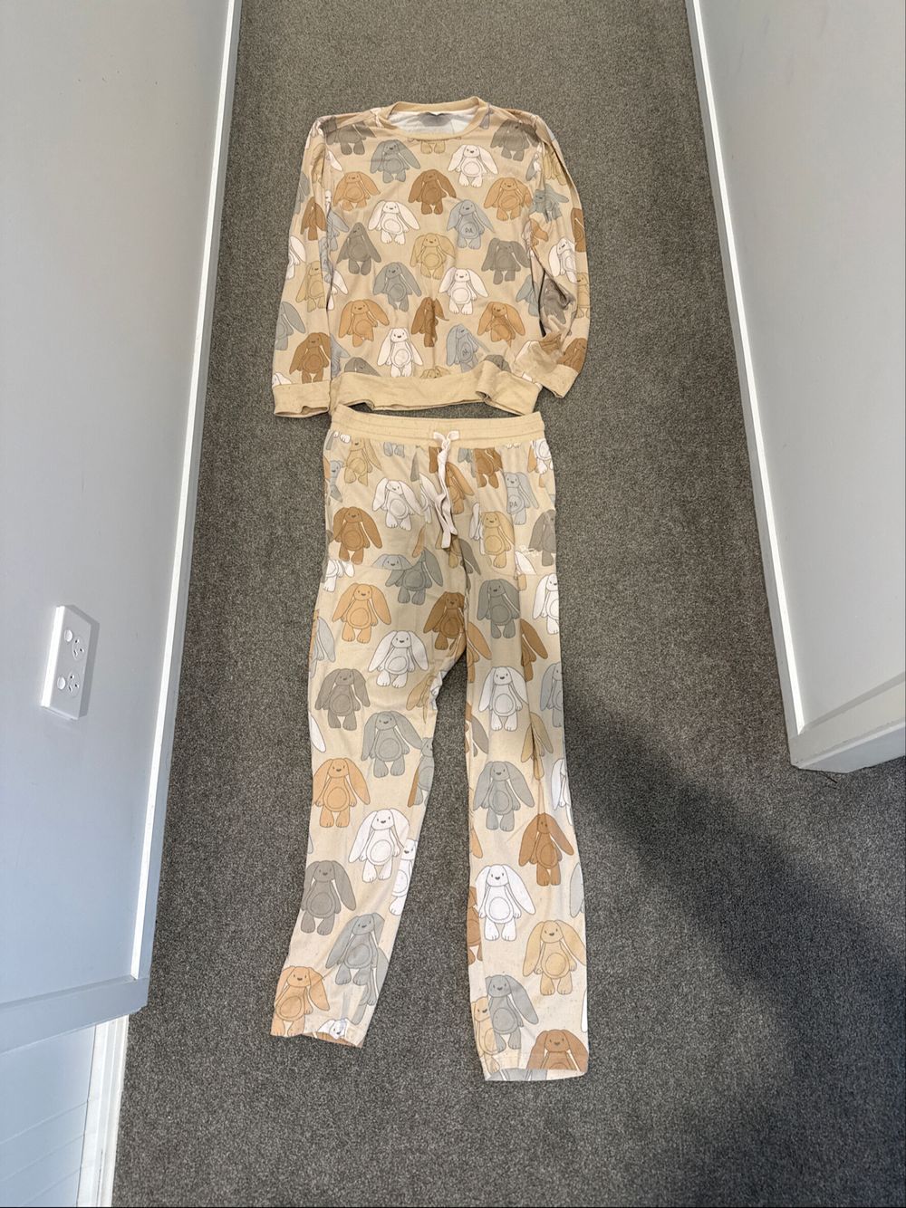 Peter Alexander Beige Bunny Print Pyjama Set