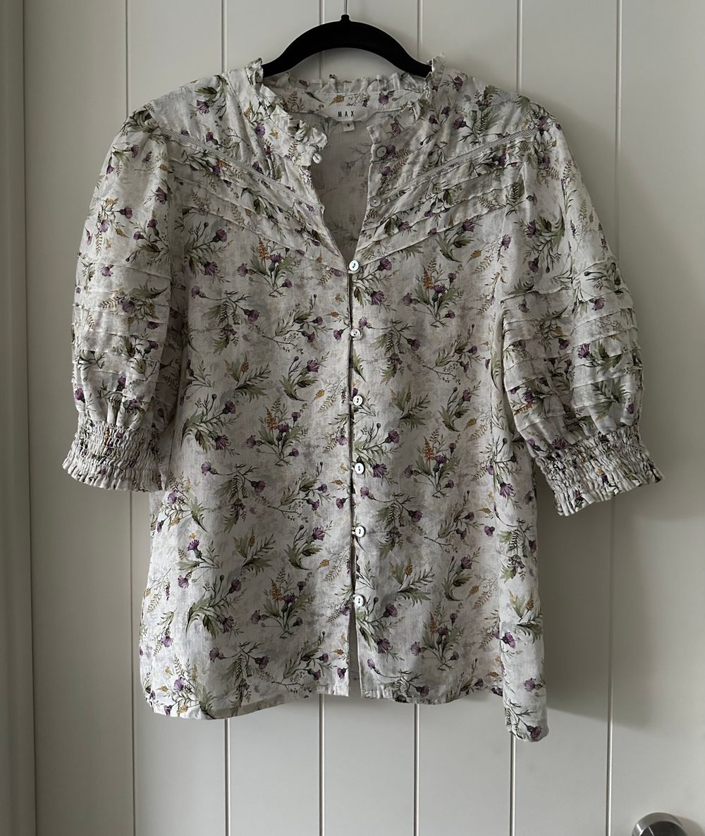 MAX Linen Blouse Top Floral