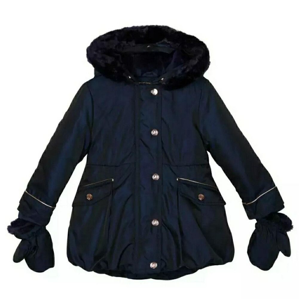 Gorgeous Ted Baker Toddler Girls coat in Navy with bow detail