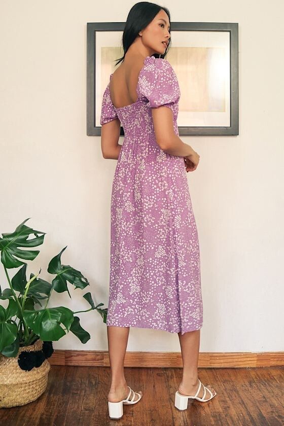 faithfull bette midi dress 589- FAITHFULL THE BRAND Bette Midi Dress In Luda Floral Lemon Print