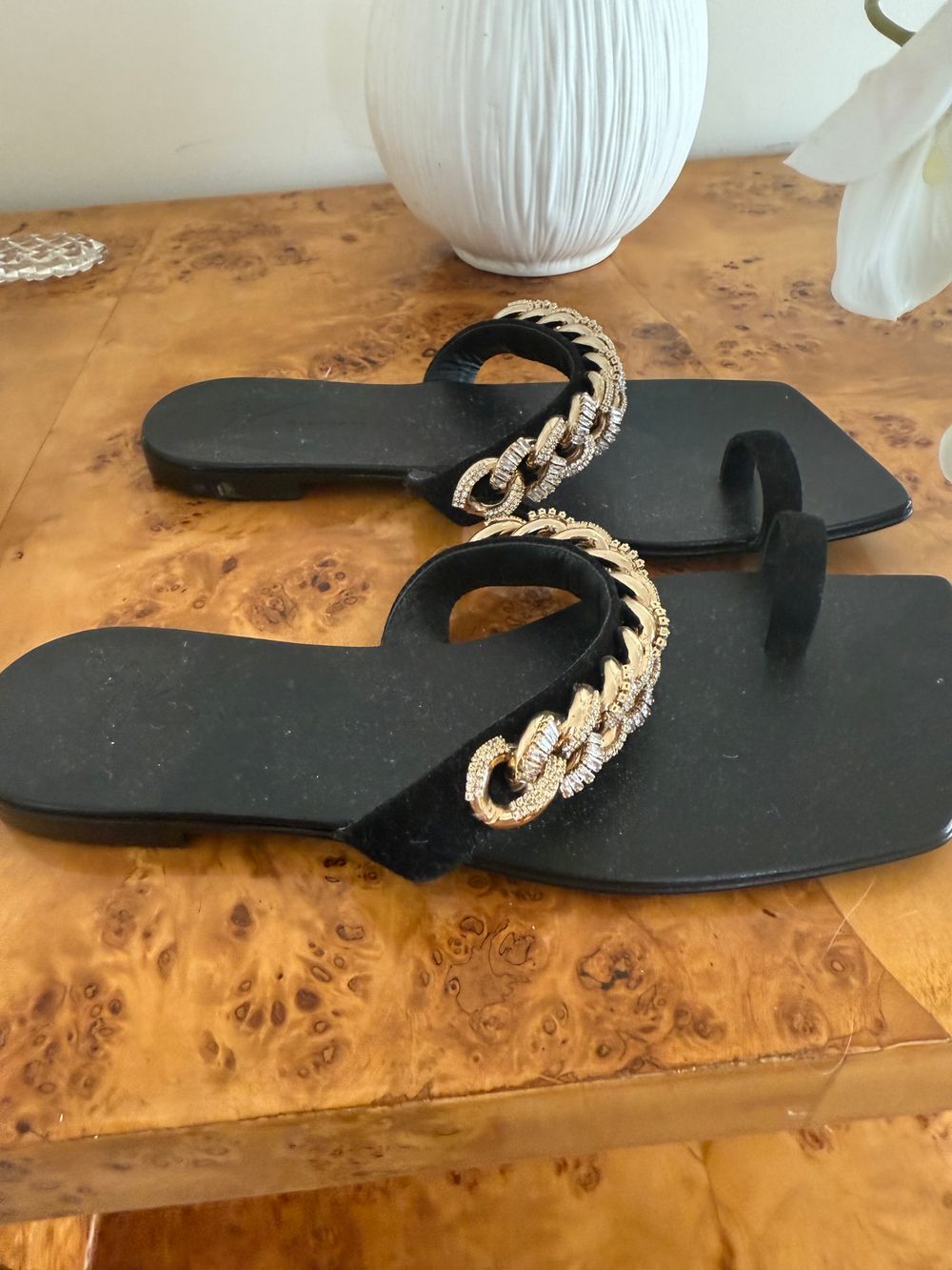 Giuseppe Zanotti Black Embellished Sandals Size 36