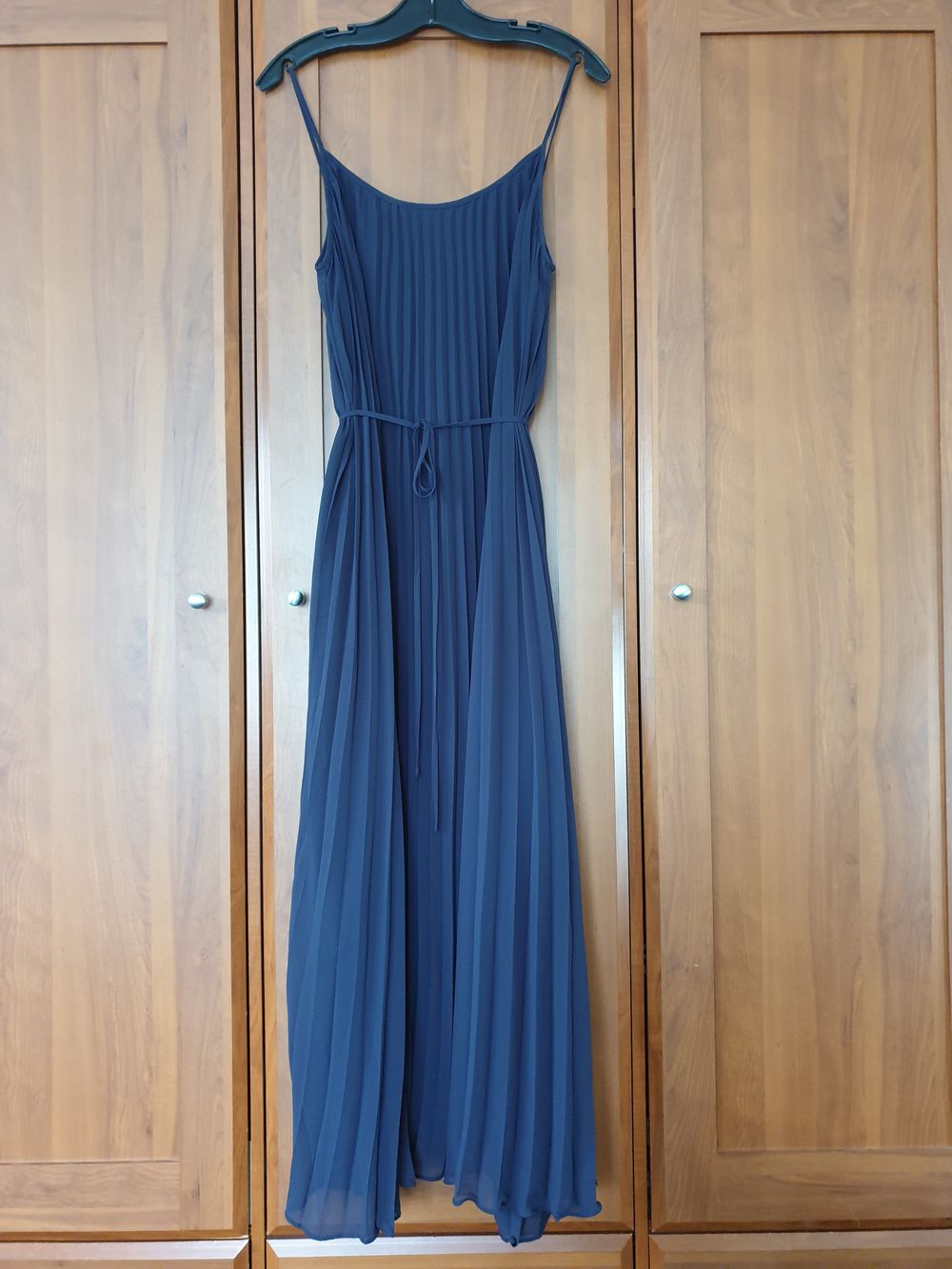 open lace back dress Carlotta blue pleated corset maxi dress