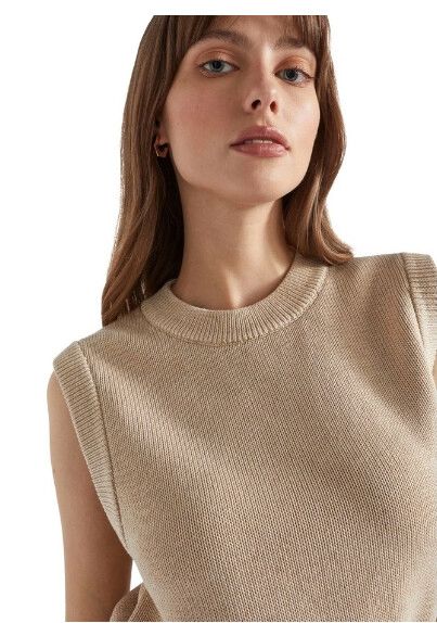 NEW Seed Heritage Sleeveless Knit Vest - Sand Marl XXS