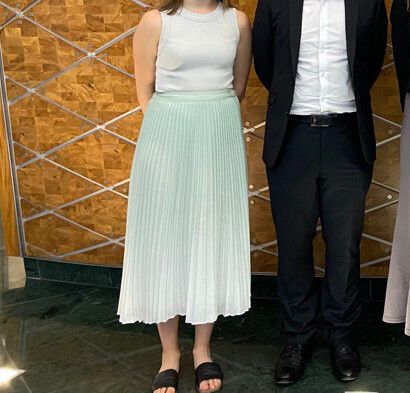 Forever New Green Pleated Skirt