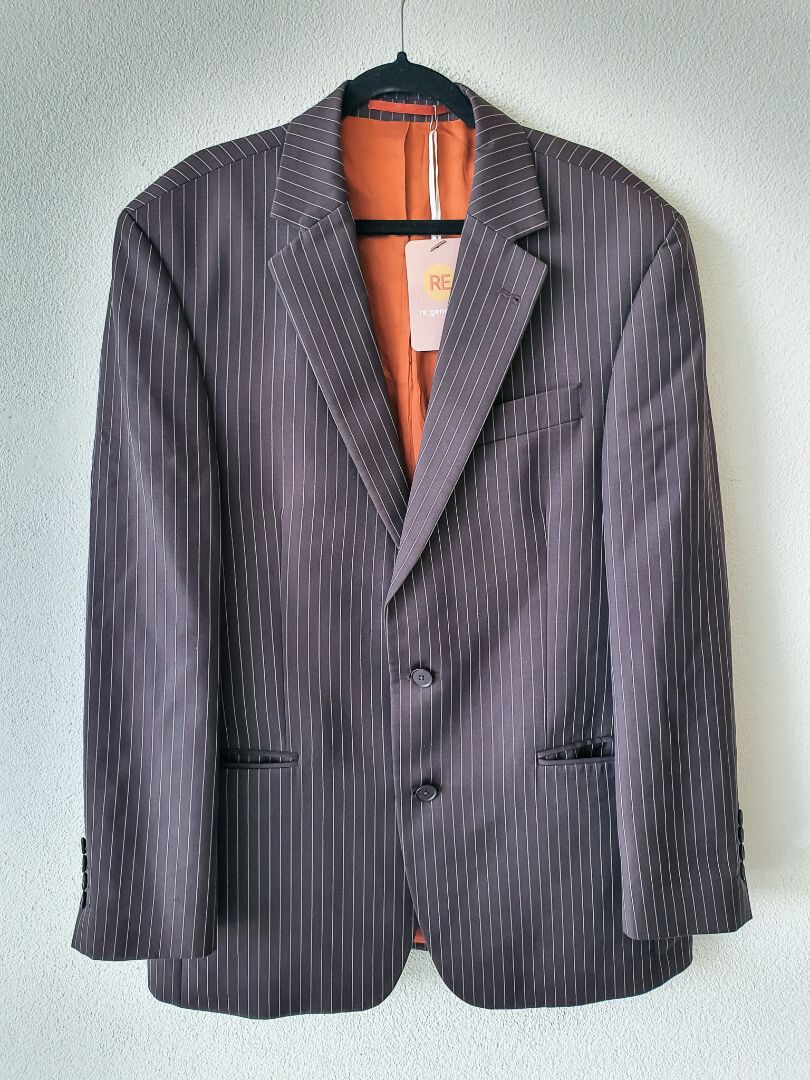 Woolen Pinstripe Brown Jacket