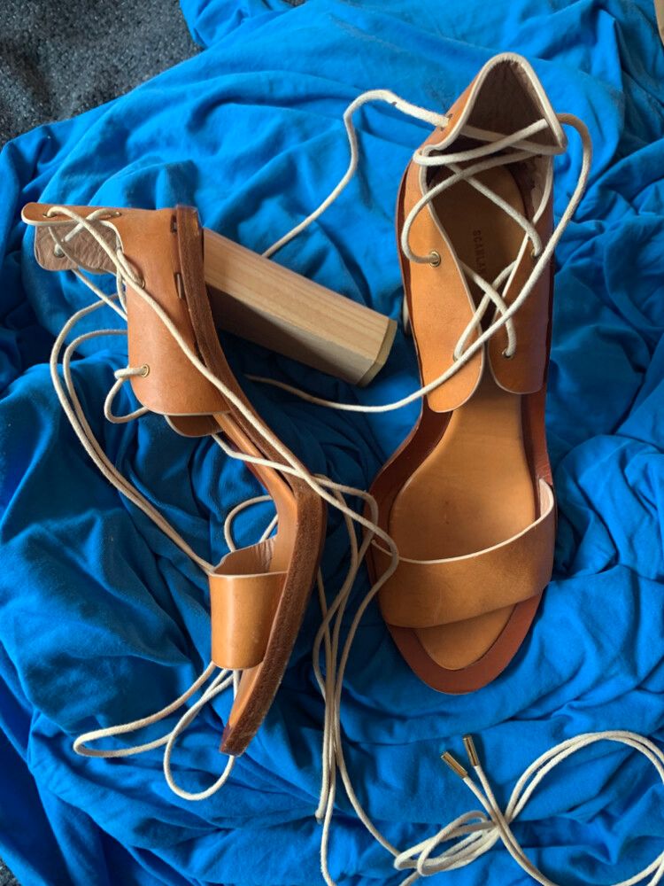 Leather Tie Heels