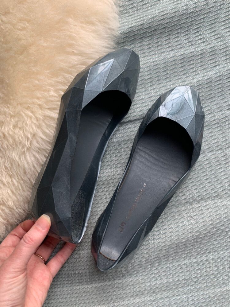 Silver Geometric Flats