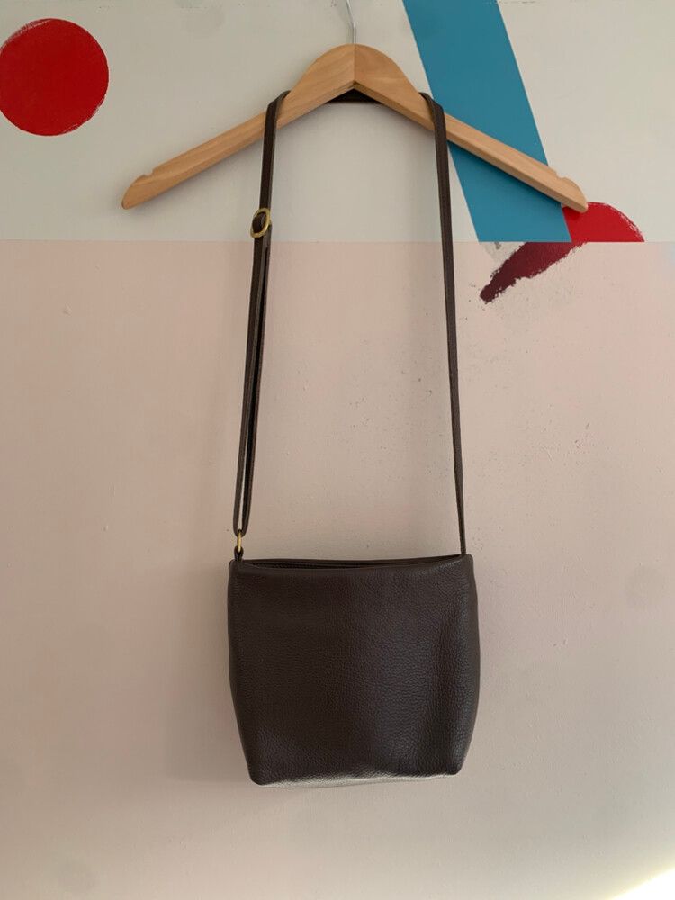 Brown leather cross body bag