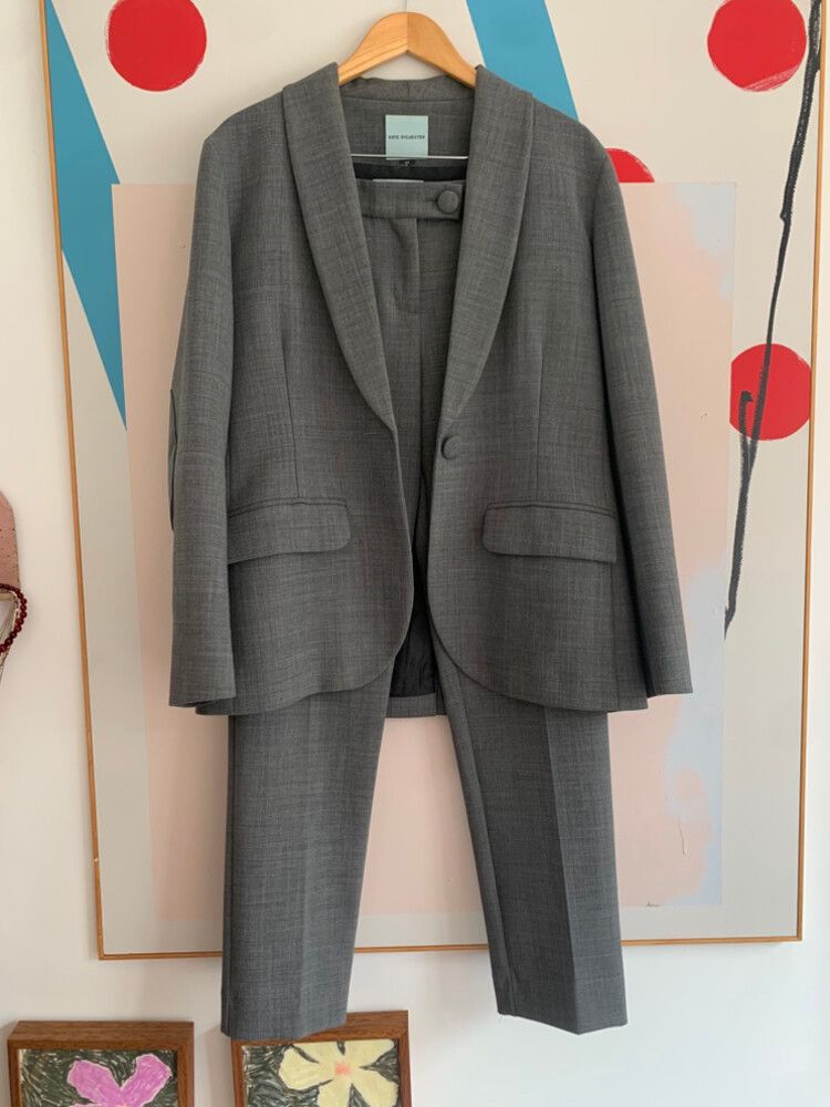 grey wool two piece suit