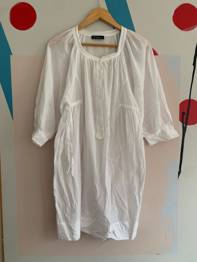 white cotton voile dress