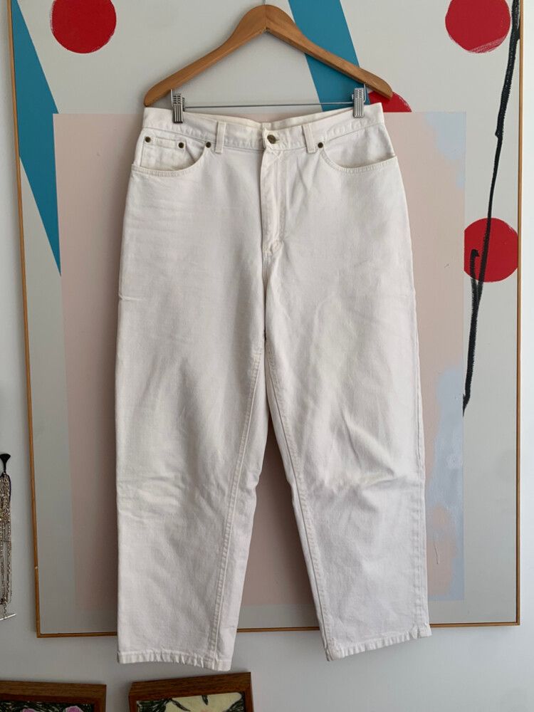 vintage white barrel style jeans