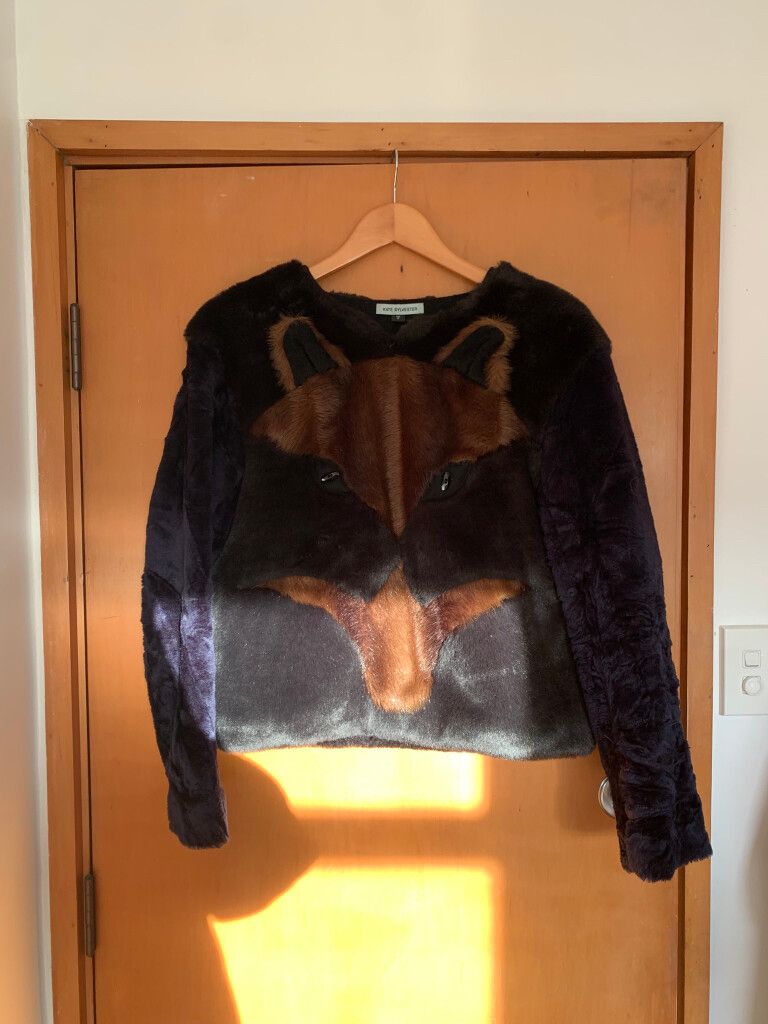 faux fur fox jumper