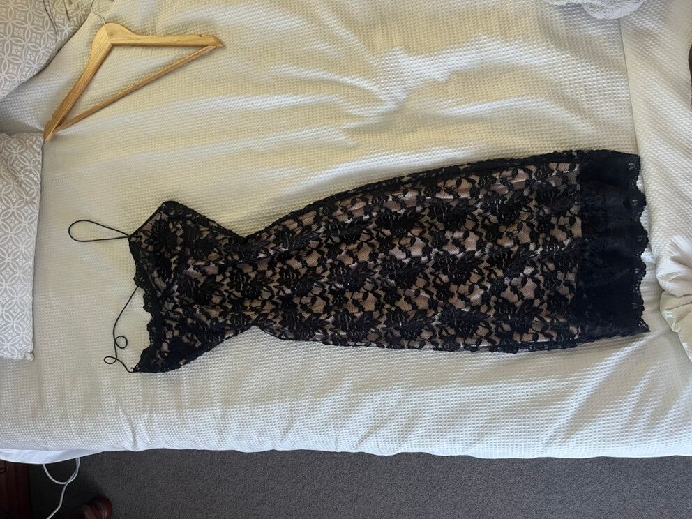 Missguided Black Lace Midi Bodycon Dress