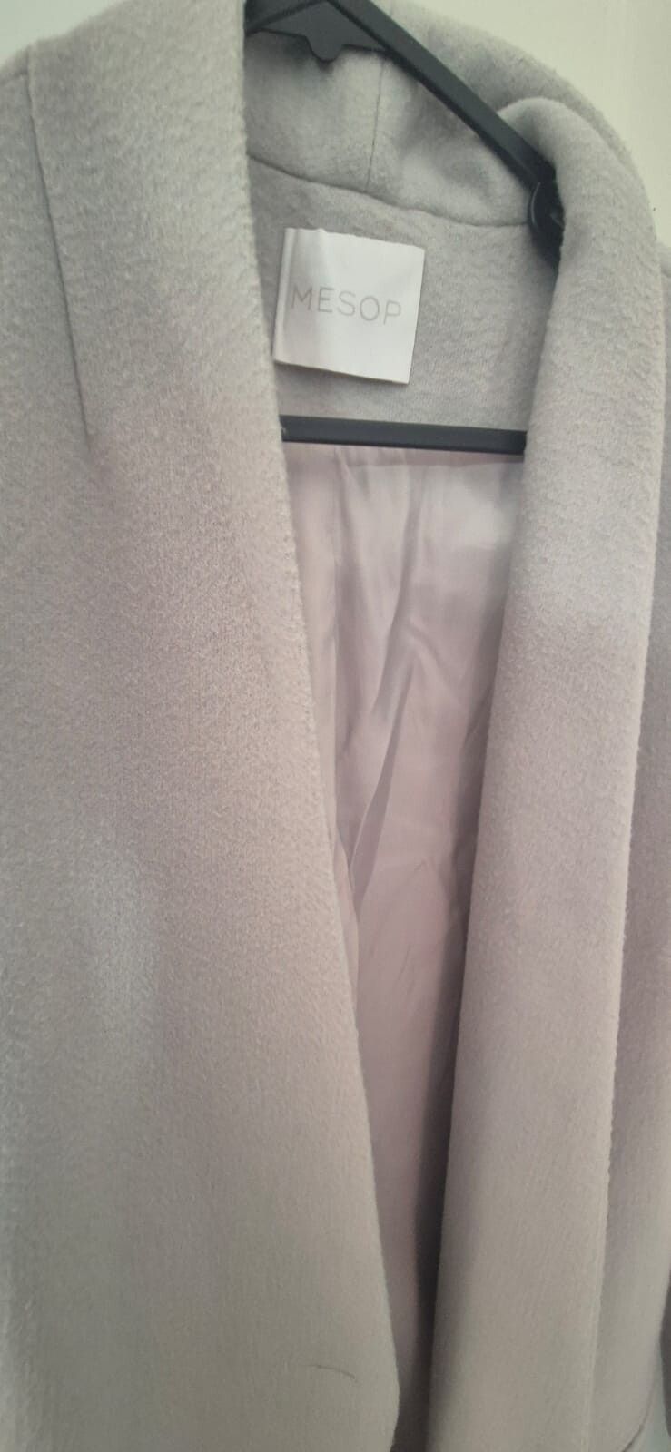 Grey Long Line Coat Mesop - Size Small