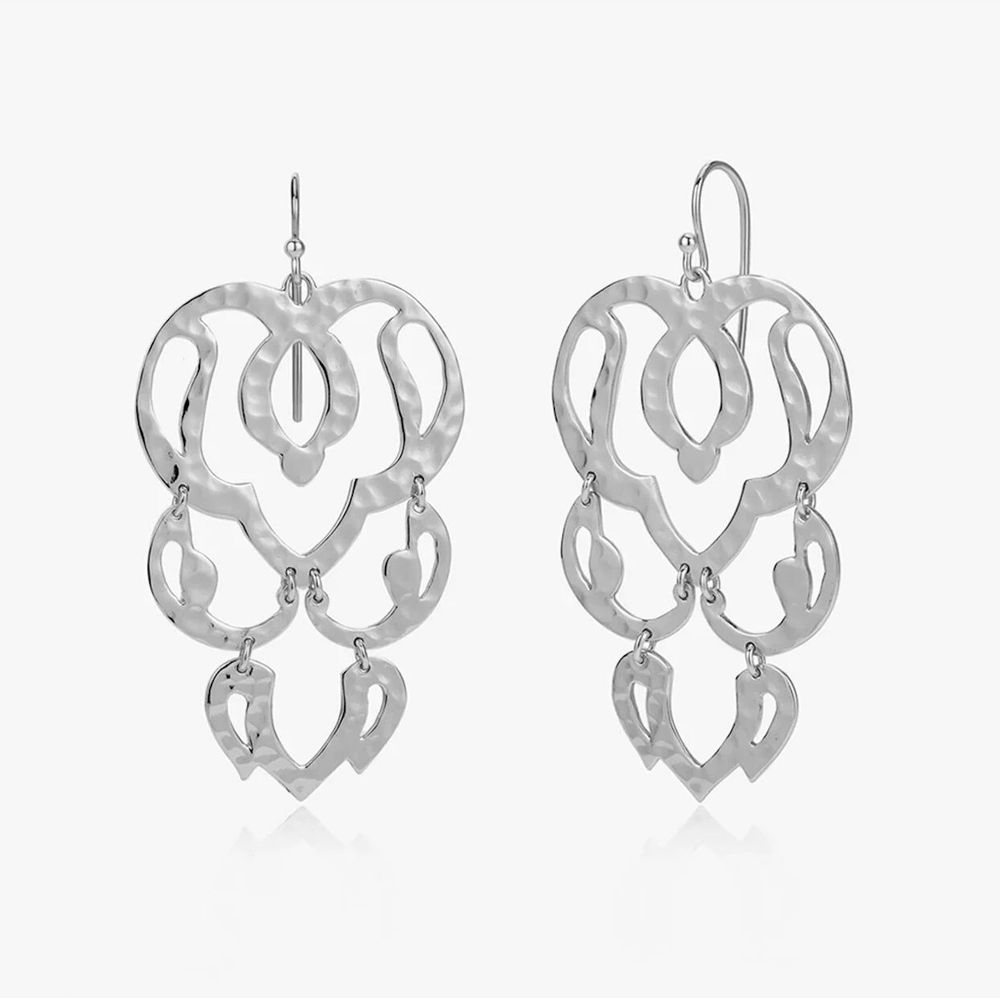 silver hammered 'kimberly earrings' from Nicole Fendel australia