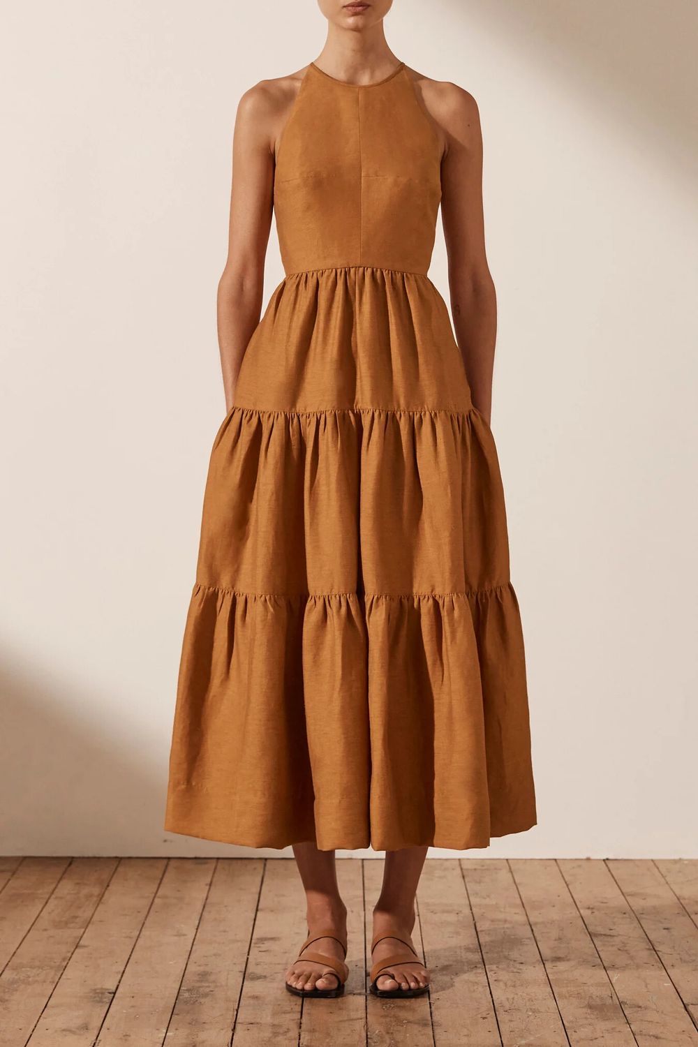 Shona Joy - Maya Backless Halter Midi Dress on Designer Wardrobe Shona Joy - Maya Backless Halter Midi Dress on Designer Wardrobe