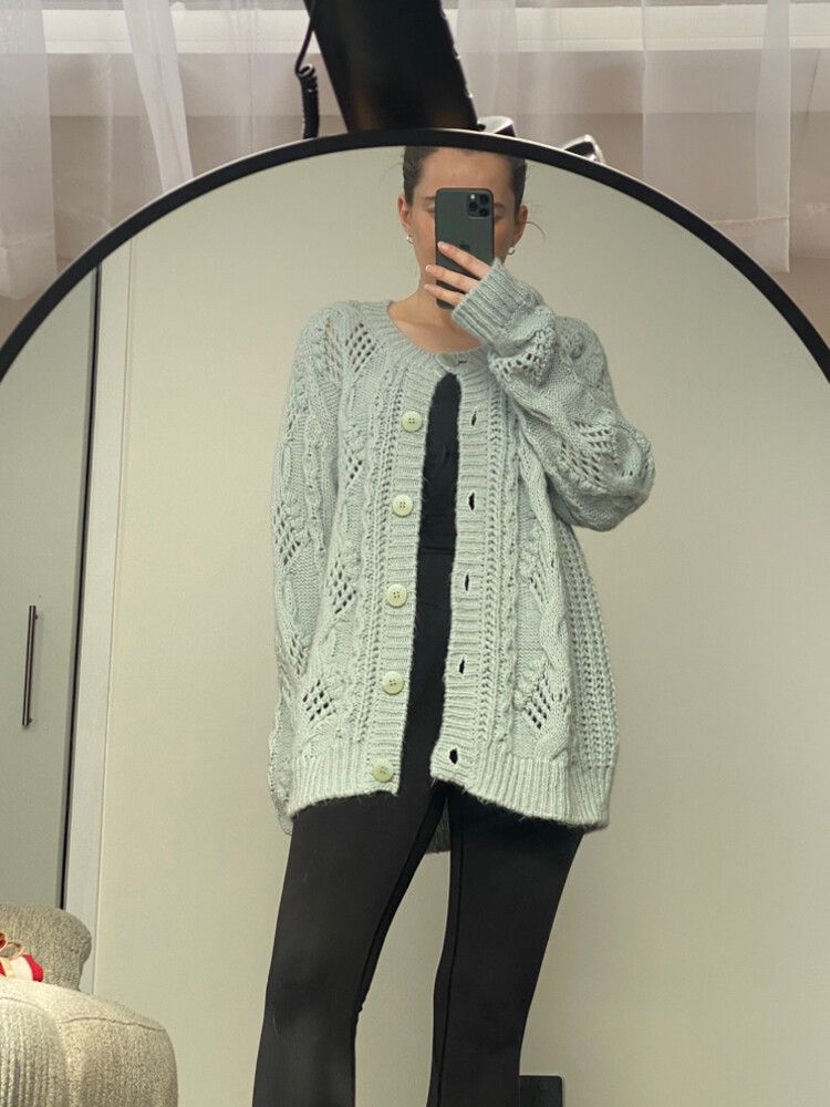 Wool Mix Blue Cardigan
