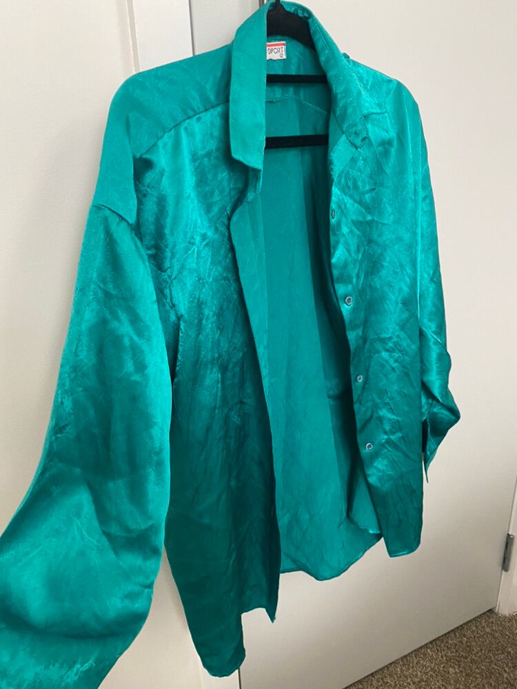 Satin Aqua Shirt