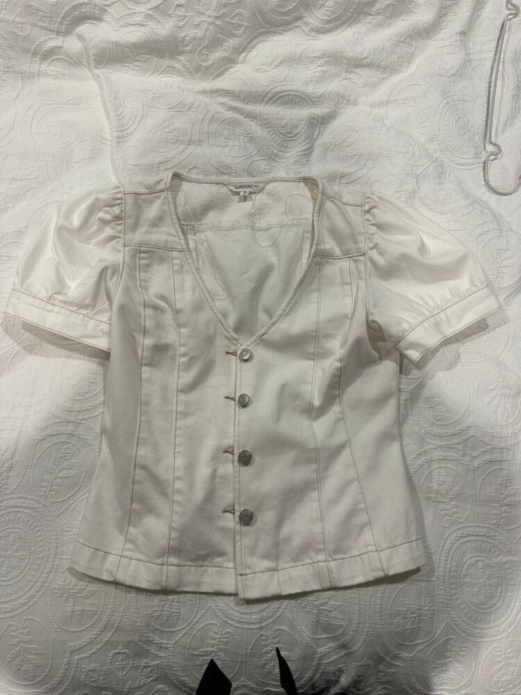 Glassons White Denim Top