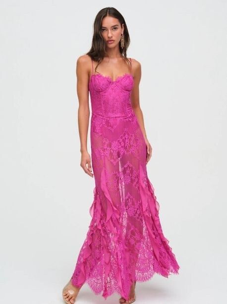 knee length dresses for ladies Rosalyn Maxi Dress by for Love & Lemons M / White by 75 Degrees and Fuzzy