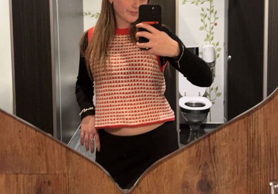 I Love Ugly Red Cream Knit Top