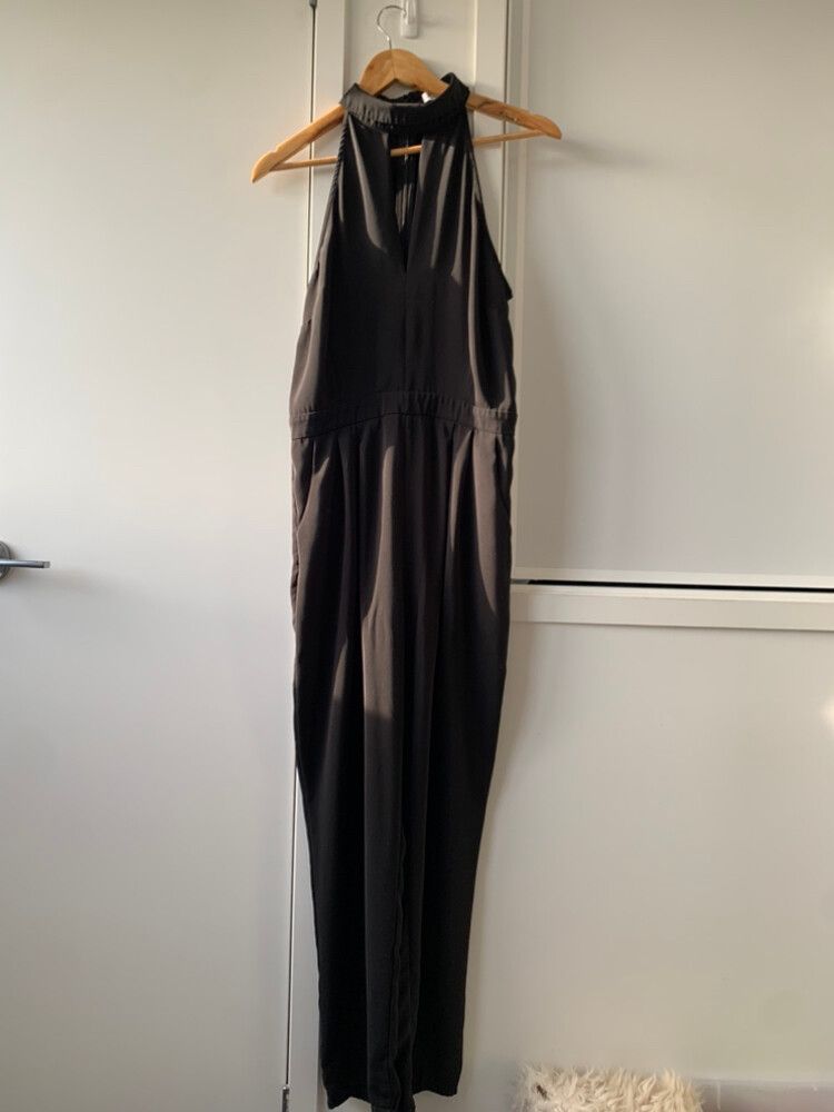 Black Full Length Playsuit